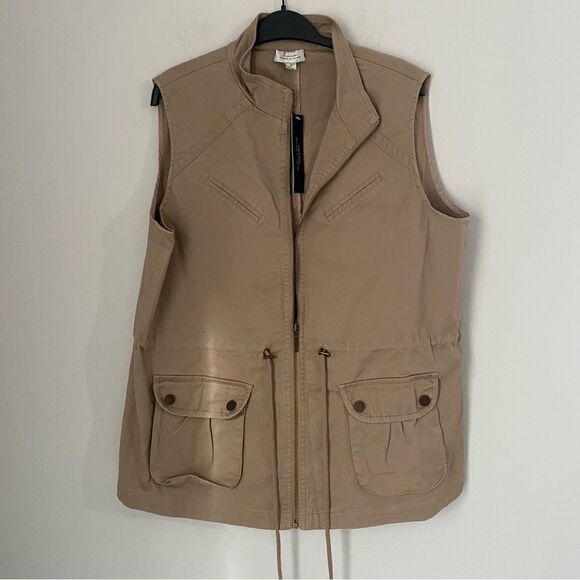 TAHARI BY ASL Womens Brown Solid 8968 Zip Vest Jacket 16 - Picture 1 of 3